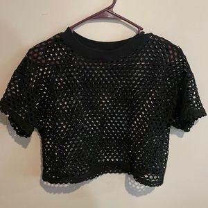 Black Cropped fishnet top